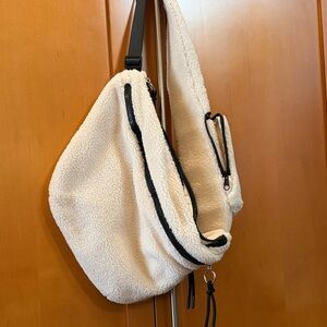 Free People Movement Cream Sherpa Shoulder Bag